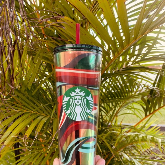 Starbucks Accessories Starbucks 22 Holiday Iridescent Waves Stripe